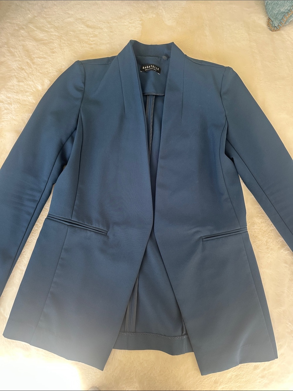 bagatelle Deep Blue Open-Front Women's Blazer